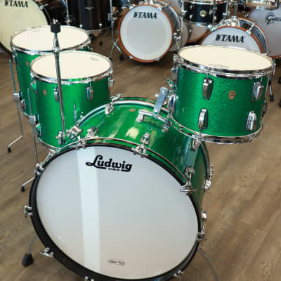 Ludwig Legacy Maple 4-PC Shell Pack 12/14/16/24 (Green Sparkle) image 4