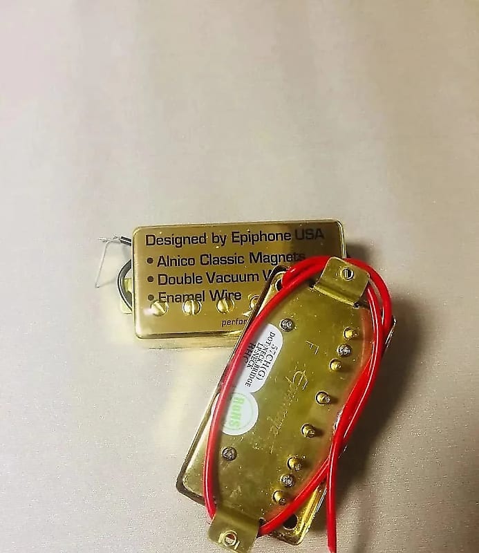 Epiphone Alnico Classic Pickups Neck+Bridge in Gold Reverb
