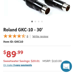 Genuine 30 Feet Roland GKC-10 13 Pin Guitar  Synth Midi Cable for GR-55 GP-10 Axxon RMC Godin Ghost image 3