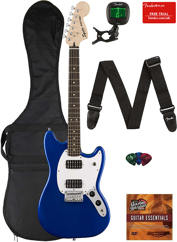 Fender Squier Bullet Mustang HH - Imperial Blue w/ Gig Bag | Reverb