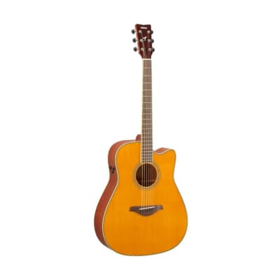 Yamaha FGC-TA-BS TransAcoustic Dreadnought 6-String Guitar (Brown Sunburst, Right-Handed) image 1