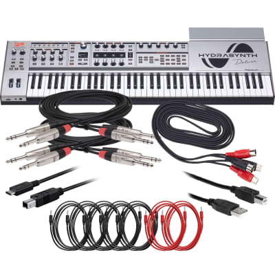 ASM Hydrasynth Deluxe Silver Edition Polyphonic Synthesizer CABLE KIT