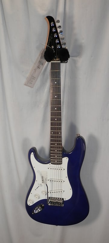 Silvertone SS-1l Cobalt Blue Left-Handed Strat Copy electric guitar lefty new old stock image 1