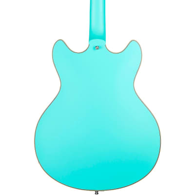 D'Angelico Deluxe DC Semi-Hollow Electric Guitar With Shield Tremolo Matte Surf Green image 2