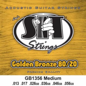 SIT GB1356 Golden Bronze 80/20 Acoustic Guitar Strings - Medium (13-56)