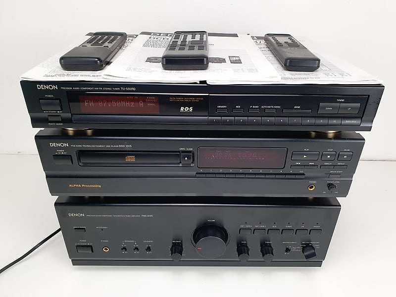 Denon PMA-95R (serviced) Amplifier - DCD-1015 CD player - TU-580RD Tuner - With remotes/manuals  			