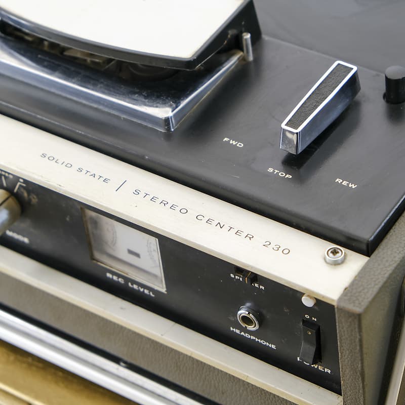 1967 SONY TC-230 Stereo Center was so successful that Sony produced it for  4 years till 1971. TC-230 is a tape recorder with four tracks, three  speeds, 2-channel stereo play, and dual