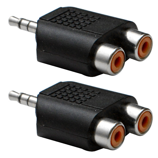 Seismic Audio SAPT55-2PACK 1/8" TRS Male to Dual RCA Female Cable Adapters (Pair) image 1