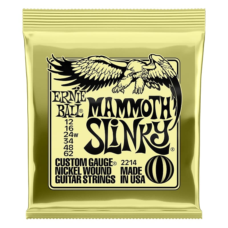 Ernie Ball Mammoth Slinky Nickel Wound Electric Guitar Strings 12-62 Gauge