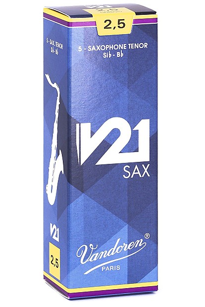 Vandoren SR8225 V21 Series Tenor Saxophone Reeds - Strength 2.5 (Box of 5) image 1