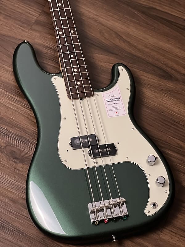Fender Japan Traditional II 60s Precision Bass Guitar with RW FB in Aged  Sherwood Green Metallic