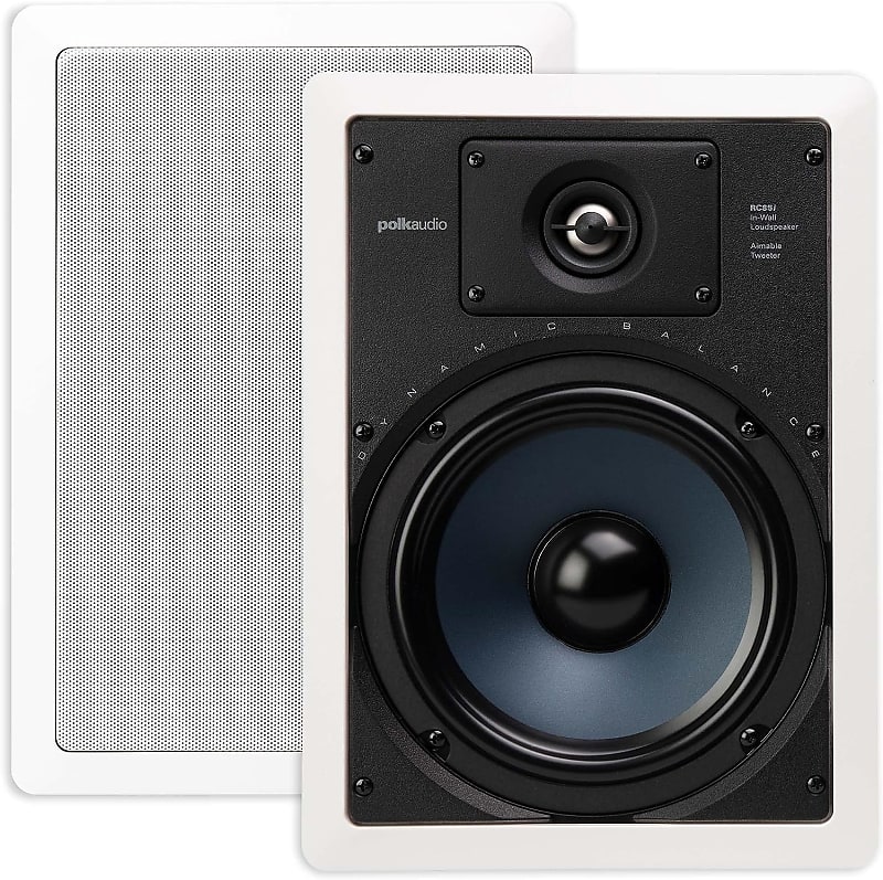 Polk Audio RC85i 2-way Premium In-Wall 8&quot;-Speakers (Pair) | Perfect for Damp and Humid Indoor/Outdoor Placement (White, Paintable -Grille) (Open Box)  			