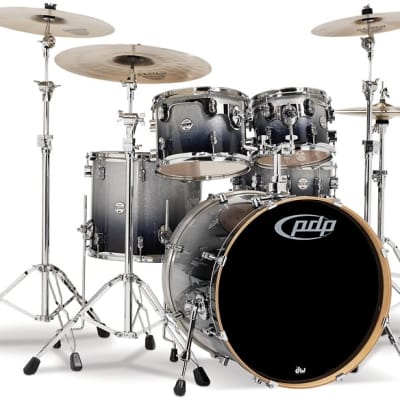 PDP Concept Maple Shell Pack - 5-piece - Silver To Black Sparkle Fade image 1