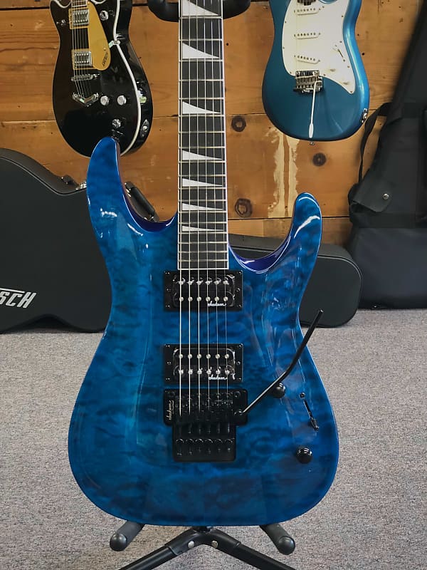 Jackson JS Series JS32Q DKA Dinky Archtop with Amaranth Fretboard 2023 -  Transparent Blue