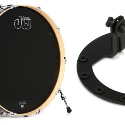 DW Performance Series Bass Drum - 18 x 24 inch - Ebony Stain Lacquer  Bundle with Kelly Concepts The Kelly SHU Pro Bass Drum Microphone Shockmount Kit - Aluminum - Black Finish image 1