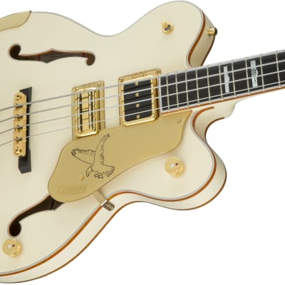 GRETSCH - G6136B-TP Tom Petersson Signature Falcon 4-String Bass with Cadillac Tailpiece  RumbleTron Pickup  Aged White Lacquer - 2414404805 image 6