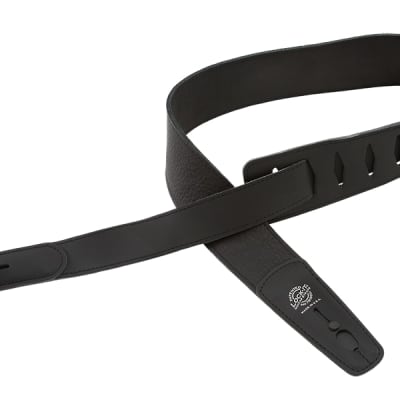 Lock-It DELUXE 2.75" Wide Soft Leather Locking Guitar Strap - BLACK image 2