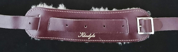 Klondyke leather 50s style padded guitar strap Tan Reverb UK