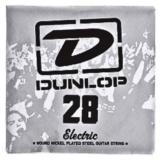 Single Dunlop 28 Electric Wound Nickel Plated Steel Guitar String image 1