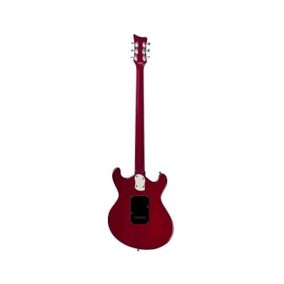 Danelectro 66BT-TRRED Semi-Hollow Double Cutaway Offset Horn Shape Baritone 6-String Electric Guitar image 3
