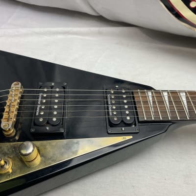 Jackson Pro Series Randy Rhoads Signature Model RR5 RR-5 Flying V Guitar 2003 - Black Gloss - MIJ Made In Japan image 5