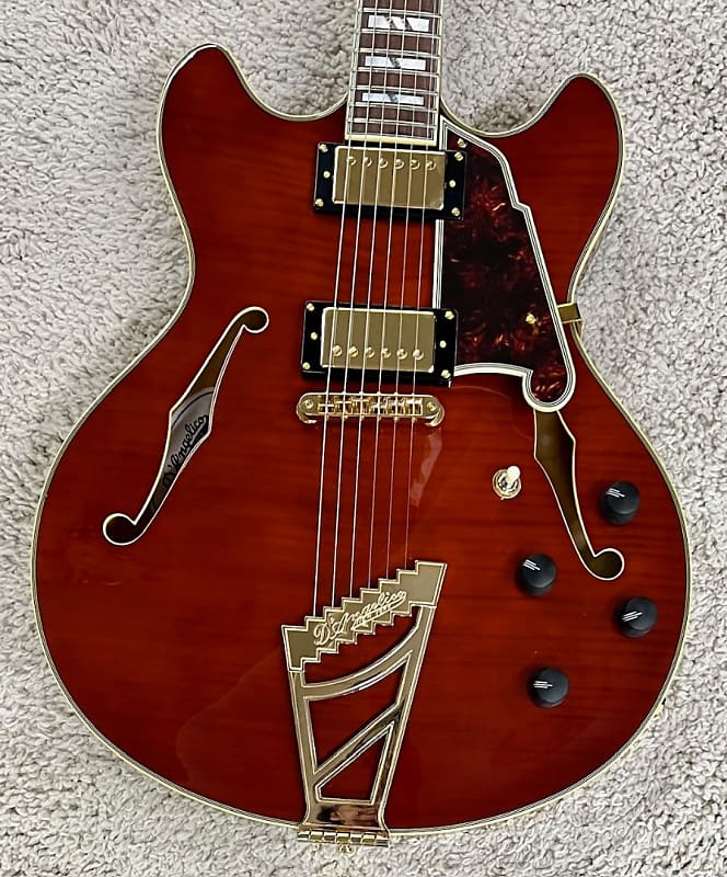 D'Angelico Excel DC Semi-Hollow Viola Finish Electric Guitar w/Case DAEDCVIOGS image 1