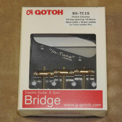 Gotoh BS-TC1S Chrome Finish Vintage Telecaster Bridge With In-Tune Brass Saddles Factory Packaging! image 1