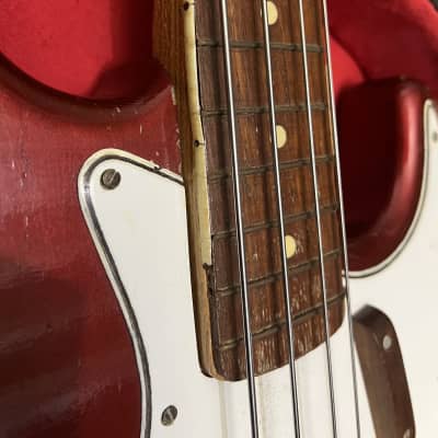 Serviceman Jazz Bass 1960s-1970s - Candy apple red image 5