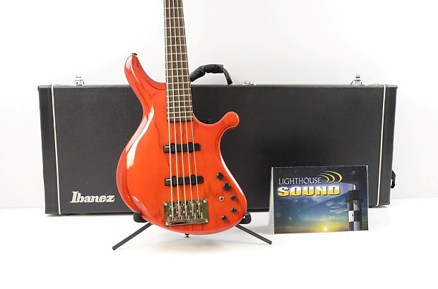 Ibanez Grooveline G105 5-String Electric Bass Guitar- Transparent Orange  w/OHSC