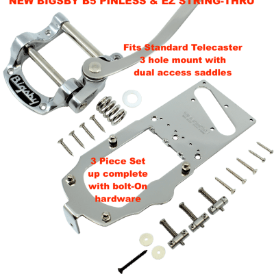 NEW Bigsby Pinless B5P, Vibe V5TEAS Stage II & Saddles BoltOn Telecaster 3  hole Standard combo