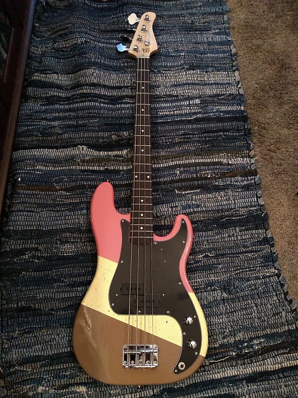 Handcrafted P Bass 2021| Gloss Neapolitan Ice Cream| New Hardshell Gator Case Included image 1