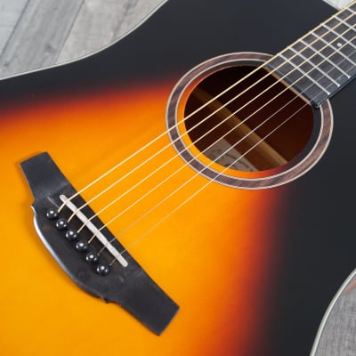 Crafter HD-100 OP/VS Solid Spruce Top, Dreadnought Acoustic Guitar, Vintage Sunburst image 6