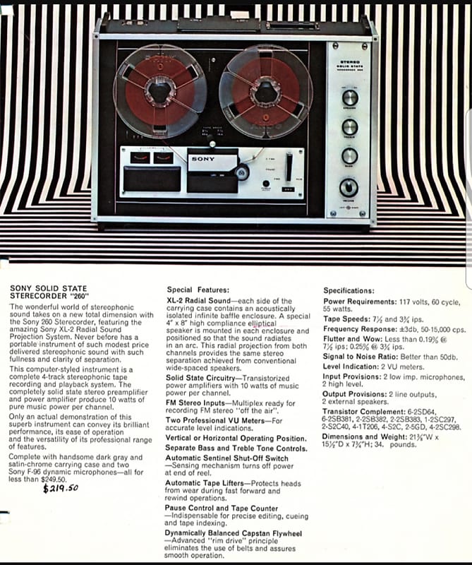 Sony TC - 260, 4 Track Stereo Tapecorder (1967)
