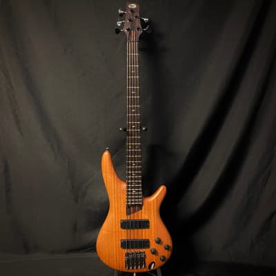 Used Ibanez Prestige SR3005 5-String Electric Bass w/ Case - Natural image 3