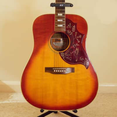 Vintage 1974 Gibson Hummingbird Custom Cherry Sunburst with original hard case image 21