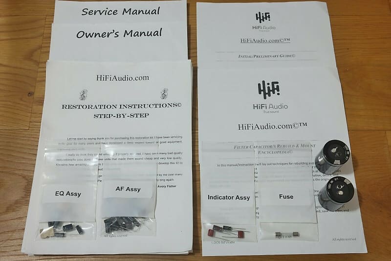 Pioneer SA-608 restoration kit filter capacitor repair rebuild fix  			