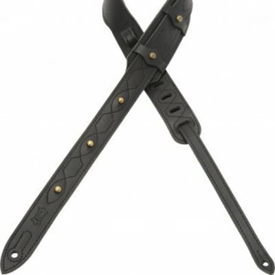 Levy's 2" wide black veg-tan leather guitar strap.
