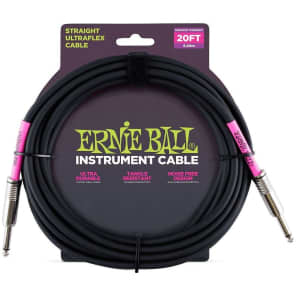Ernie Ball P06046 Ultraflex Straight 20' Straight to Straight TS Instrument Cable