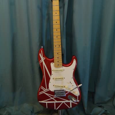 Grand  Prix Stratocaster c.1980 Red/White Striped image 2