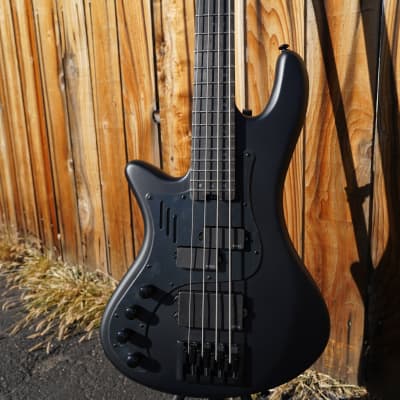 Schecter DIAMOND SERIES Stiletto-4 Stealth Pro- Satin Black Left Handed 4-String Electric Bass Guitar (2023) image 4