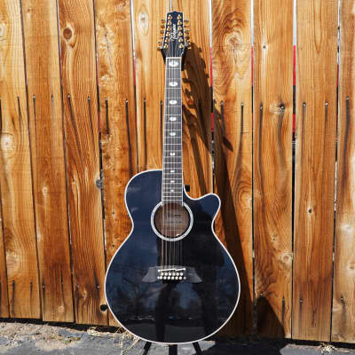 Takamine TSP158C-12 SBL - See Thru Black Gloss  12-String Acoustic Electric Guitar w/ Case image 2