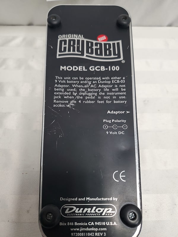 DUNLOP CRY BABY ORIGINAL WAH GCB-100 PEDAL #2964 GOOD USED WORKING