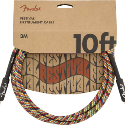 Fender 10' Instrument Cable Rainbow image 1