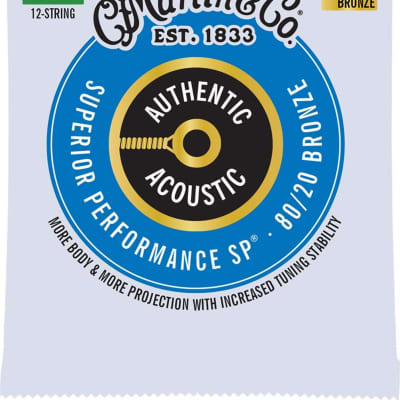 Martin MA180 Authentic Acoustic SP 12-String Acoustic Strings, Extra Light image 1