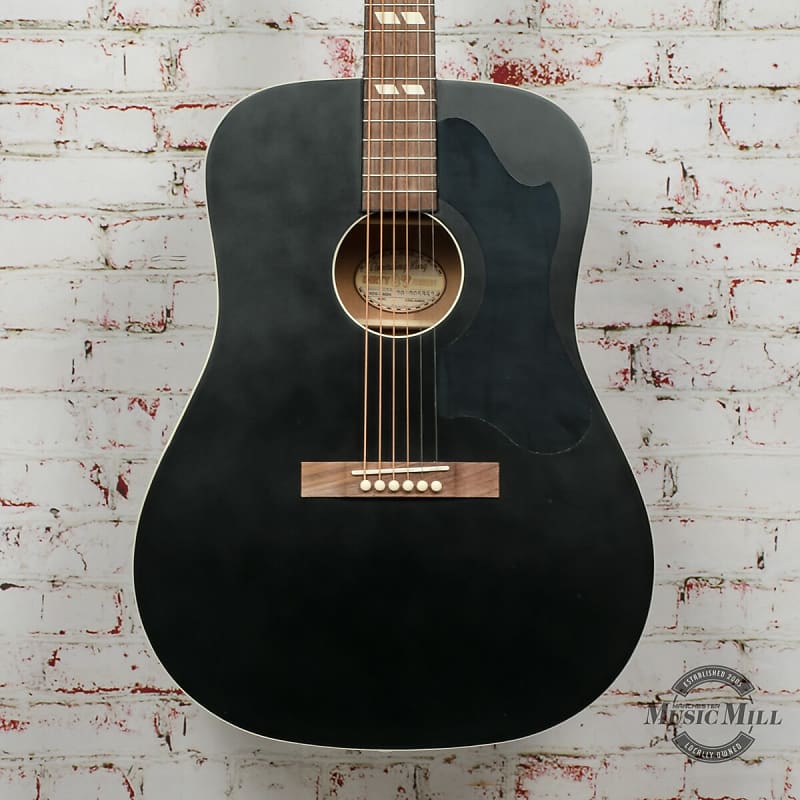 Recording King Dirty 30's Series 7 RDS-7 Dreadnought Acoustic Guitar Black image 1