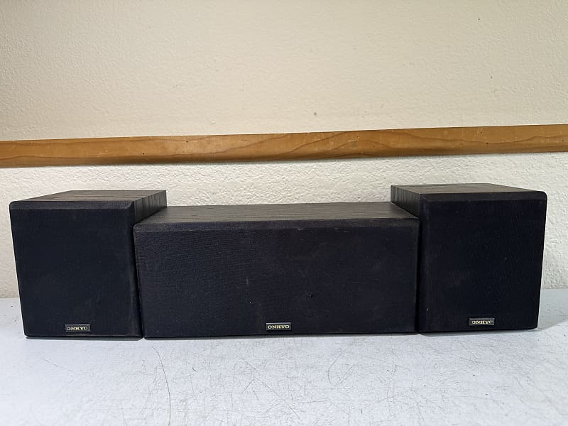 Onkyo Front Speakers SKC-241 &amp; SKS-141 Home Theater Center Channel Audio Black  			