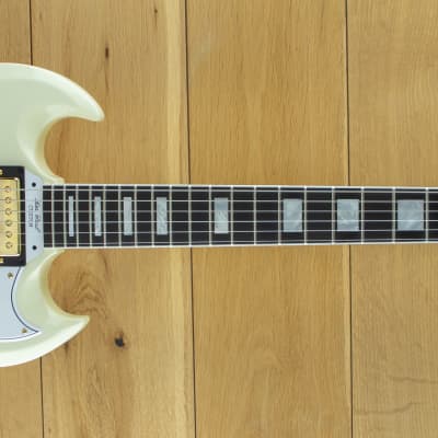Gibson 1963 Les Paul SG Custom Reissue Maestro Vibrola Classic White 406983 image 1