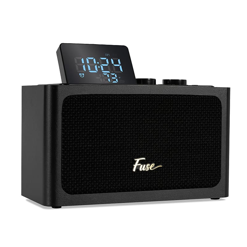 Fuse Zide Vintage Retro LCD Alarm Clock Radio Bluetooth Speaker - Black image 1