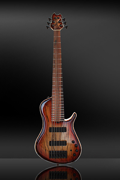 Brubaker bass KXB-6 Custom 2012 red burst with natural