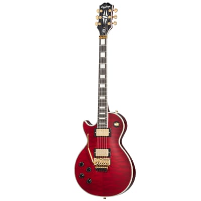 Epiphone Alex Lifeson Signature Les Paul Custom Axcess Left-Handed Guitar - Quilt Ruby image 3